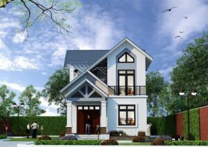 Mẫu nhà 2 tầng mái thái 8x10m