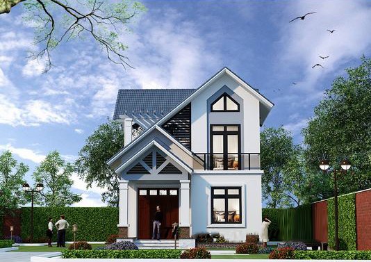 Mẫu nhà 2 tầng mái thái 8x10m