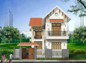 Mẫu nhà 2 tầng mái thái mặt tiền 7m