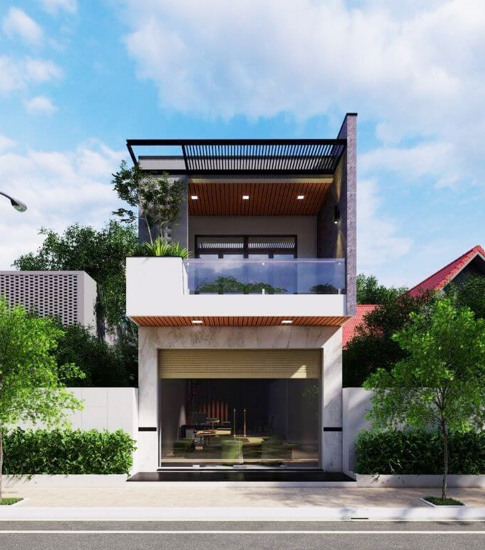 Mẫu nhà ống 2 tầng 3 phòng ngủ đẹp