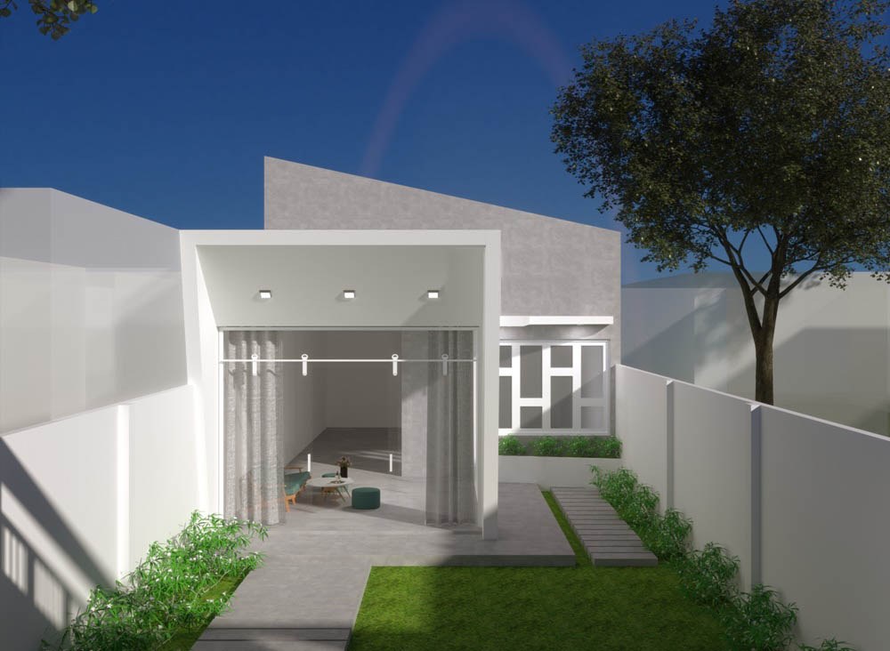 mẫu nhà cấp 4 7x15m mái bằng