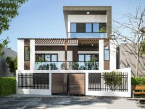 Mẫu nhà 2 tầng mái bằng 7x10m