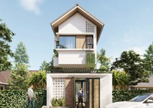 Mẫu nhà 2 tầng 3 phòng ngủ 5x15