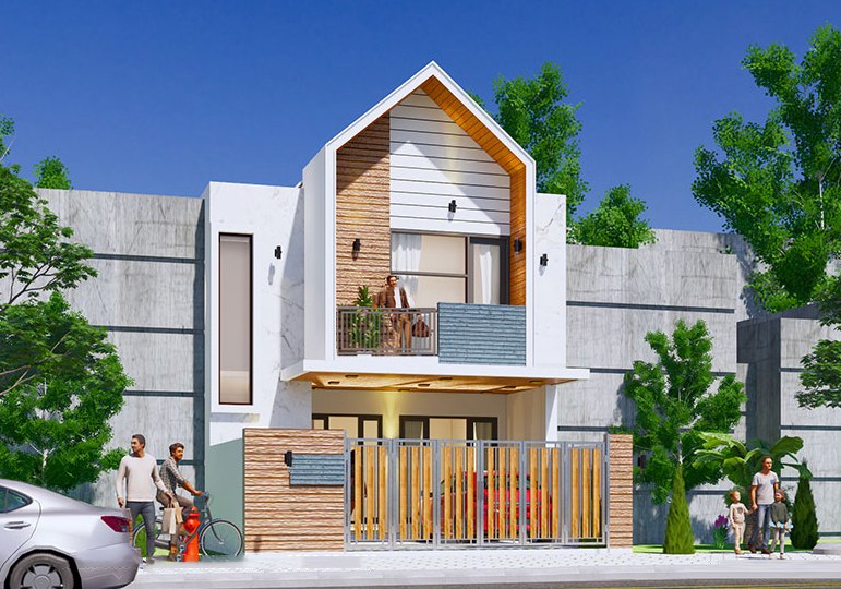 bản vẽ thiết kế nhà 2 tầng 8x12m