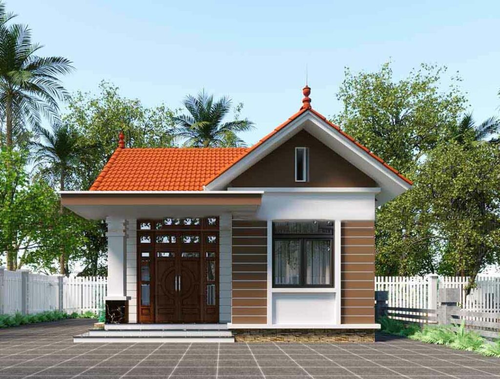 Mẫu nhà cấp 4 60m2 2 phòng ngủ
