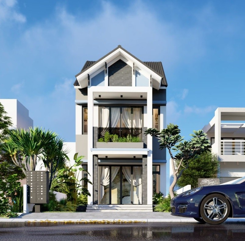 Nhà ống 2 tầng mái thái mặt tiền 6m