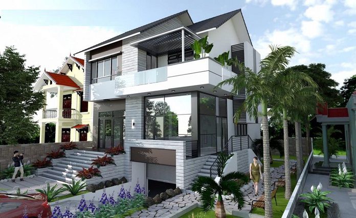 mẫu nhà 2 tầng 1 hầm