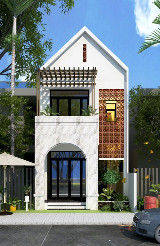 Mẫu nhà 2 tầng 5x16m 3 phòng ngủ