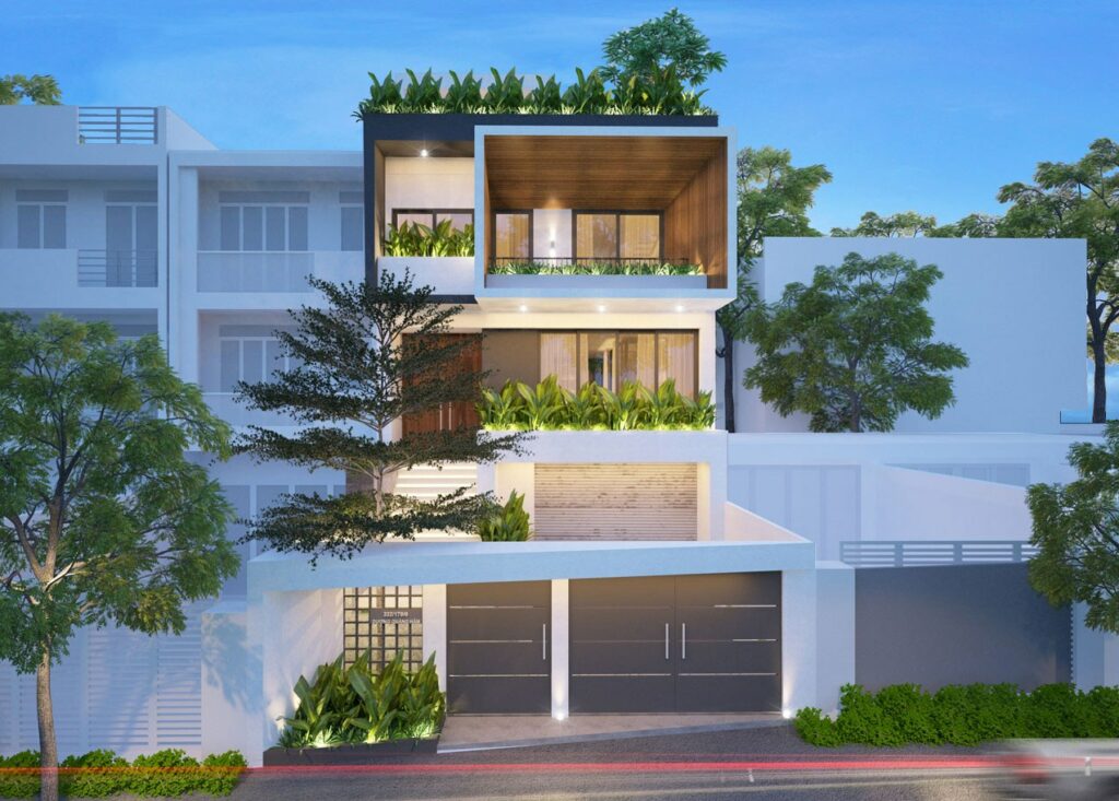 Mẫu nhà 3 tầng 5 phòng ngủ