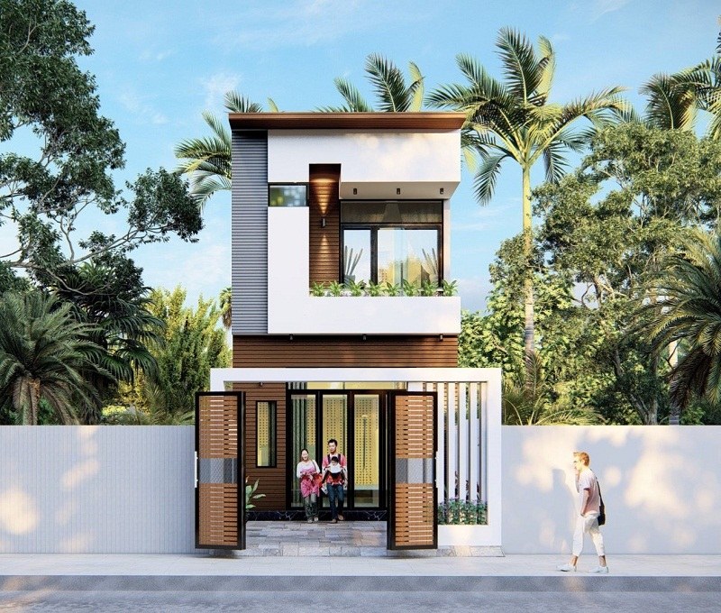 Mẫu nhà 2 tầng 5x25m