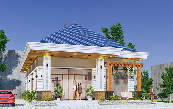 mẫu nhà cấp 4 mái thái 8x18m