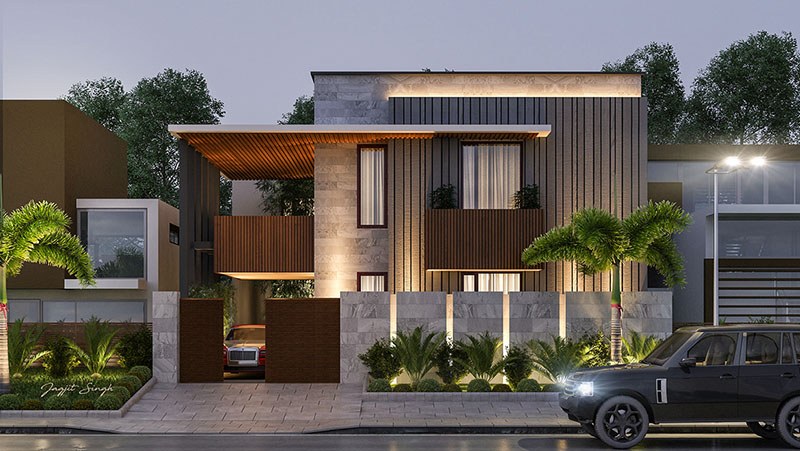 Mẫu nhà 2 tầng 8x25m