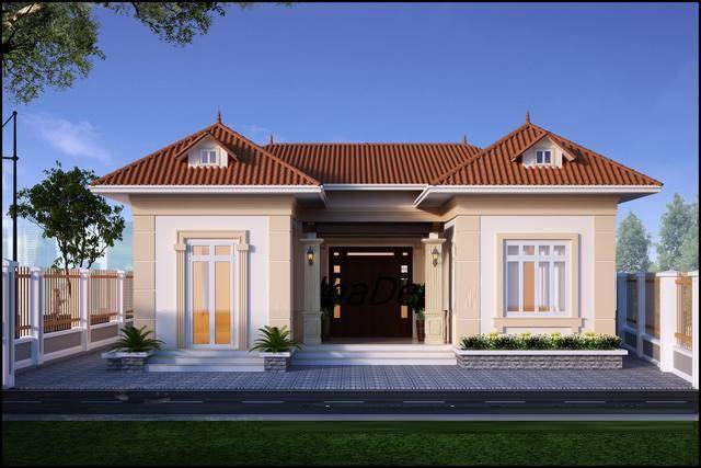 Mẫu nhà cấp 4 3 phòng ngủ chữ u